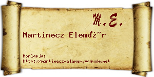 Martinecz Elemér névjegykártya