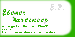 elemer martinecz business card